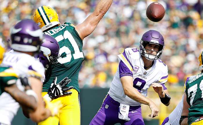 In Week 2, Kirk Cousins threw for 425 yards and four touchdowns in a tie with the Packers.